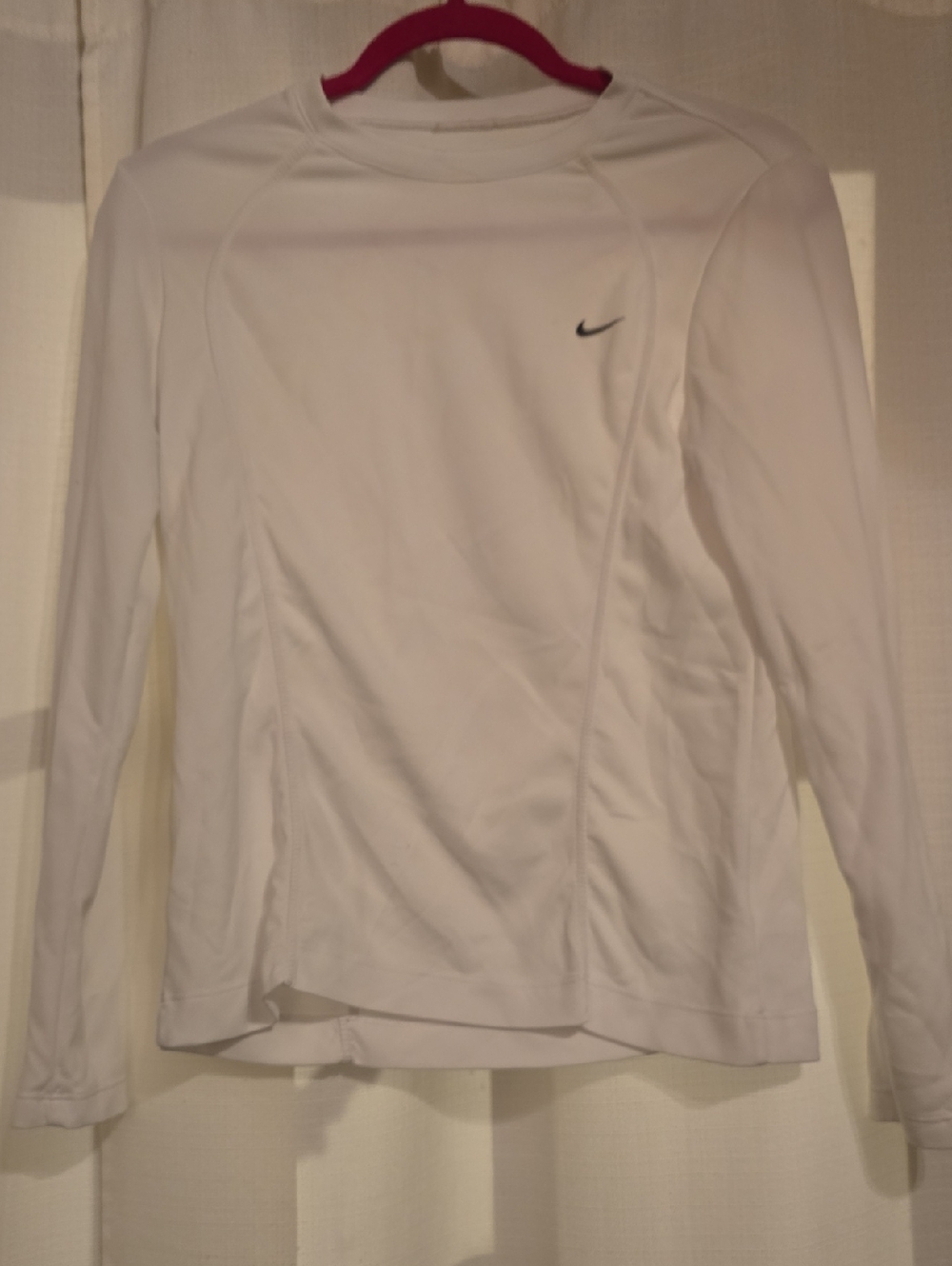 Nike White Long-Sleeve Performance Crew Top